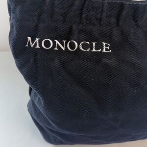 “MONOCLE “ Blue Canvas Tote Bag